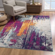 10' Runner Gray and Ivory Abstract Runner Rug - $2,092.78 MXN