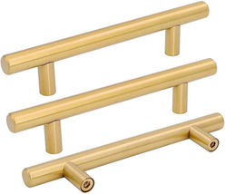 3.5 Inch Drawer Pulls Gold Cabinet Handles Kitchen Hardware - LS201GD90 Brushed  - £30.33 GBP