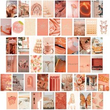 Photo Wall Collage Pictures Kit 4&quot; x 6&quot; 50 Pcs Peach Fun Peachy Theme Boho NEW - £12.88 GBP