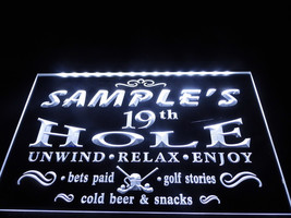 Name personalized custom golf 19th hole bar beer neon sign display glowing  2  thumb200