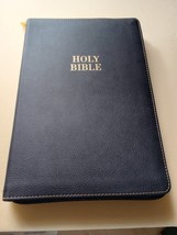KJV Holy Bible Large Print Thinline Bible Black with Zipper Faux Leather... - $34.64