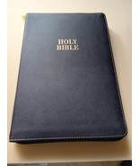 KJV Holy Bible Large Print Thinline Bible Black with Zipper Faux Leather... - $34.64