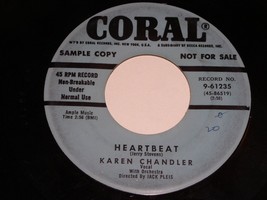 Karen Chandler Heartbeat Where Is The One For Me 45 Rpm Record Coral Promo VG+ - $19.99