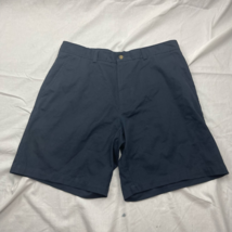 Haggar Mens Chino Shorts Blue Flat Front Pockets Zip Low Rise Casual 34 New - £15.56 GBP