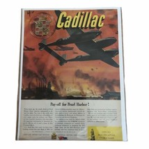 Pay-off for Pearl Harbor! Cadillac Lockheed P-38 Lightning ad 1944 F - £7.49 GBP