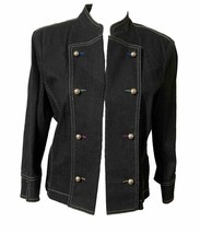 Nancy Bolen for City Girl Women&#39;s Sz M Black Light Jacket Bulter Style Front - £15.89 GBP