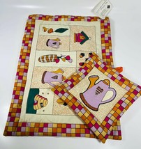 Placemat / Table Mat - Kettle Print with Red And Yellow Border By Allary... - £13.32 GBP