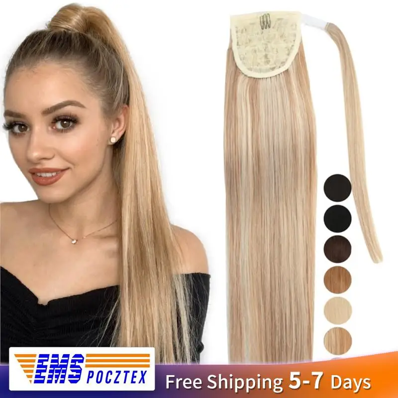 MRSHAIR Real Natural Hair Ponytail Human Hair Extensions Remy Hair Clip On - £46.20 GBP+