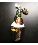 Department 56 Christmas Ornament 2001 Champagne Bottle and Cork Glass Cl... - $14.99