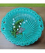 Majolika Majolica Lily of the Valley Art Nouveau Bowl Basket No Handle G... - $79.51