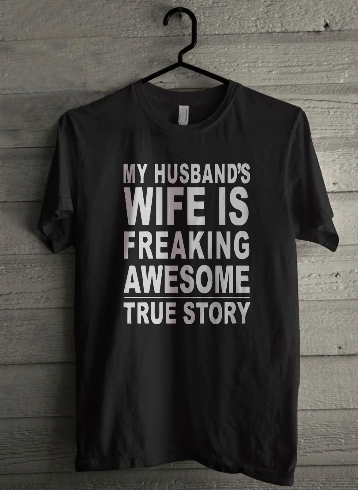 My husband wife freaking awesome - Custom Men's T-Shirt (3535) - £15.53 GBP - £17.73 GBP