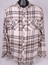 O'NEILL Flannel Shirt-XL-Grey Brown Plaid-Outdoor-Long Sleeve - $23.55