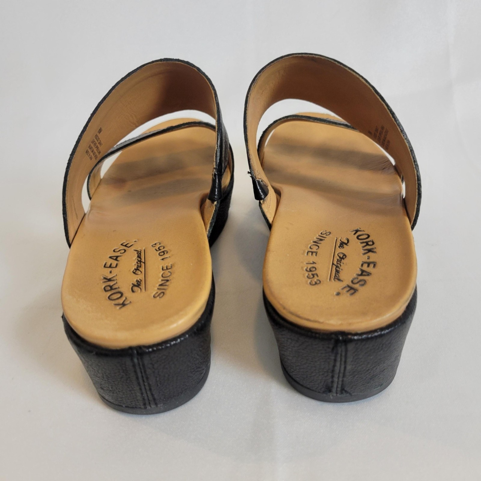 Kork Ease Kane Wedge Sandals 8M Black Pebbled Leather Strappy Slip On K50203 Item image 5
