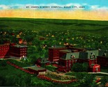 Aerial View St Joseph Hospital Viaduct Sioux City Iowa IA Linen Postcard - $3.91