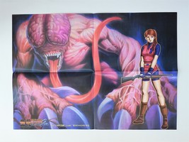 Biohazard 2 Folded Poster (Claire &amp; Licker) Hong Kong Comic Capcom Resid... - $39.90