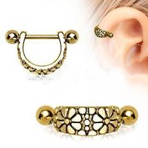 Gold Daisy Ear Cuff Cartilage Earring - £10.32 GBP