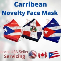 Puerto Rico | Cuba | Dominican Republic Flag Novelty Face Masks One Size... - $8.99