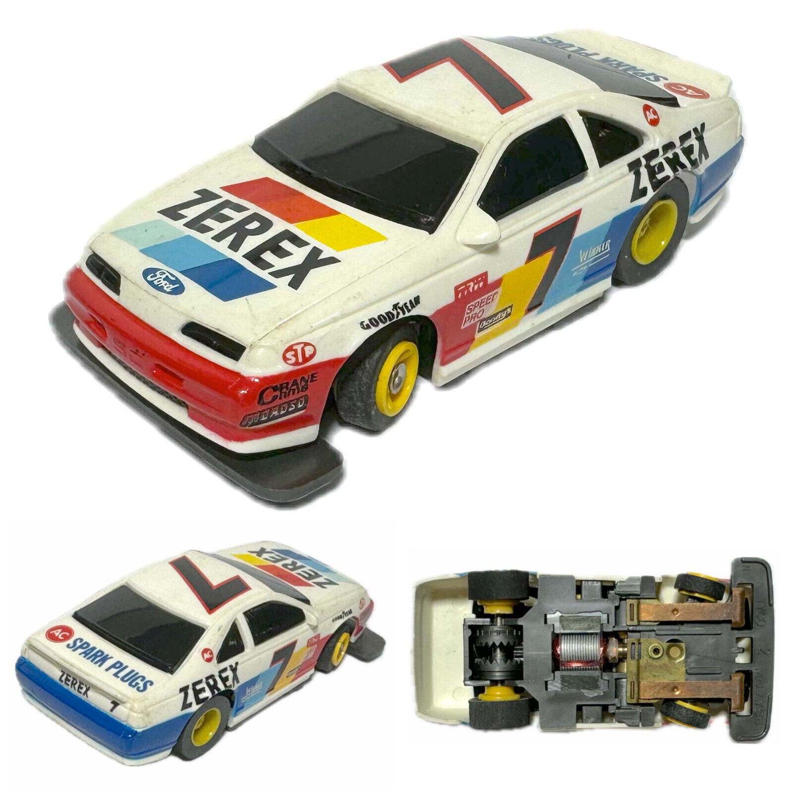 1pc 1990 TYCO TCR ZEREX Ford Thunderbird SC NASCAR Alan Kulwicki Slot Less Car - $27.99