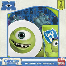 Monsters University 3 Piece Kids Dinnerware Set: Plate, Bowl and Tumbler UNUSED - $21.28