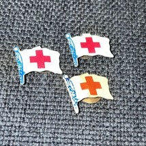 Lot of 3 Vintage Small Red Cross Tags - $2.99