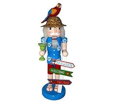 Welcome to Paradise Tropical Tourist Wooden Christmas 14 Inch Nutcracker... - $49.48
