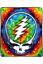 Grateful Dead SYF Tie-Dye Blanket ~ 50&quot; x 60&quot; ~ Officially Licensed ~ Brand New! - £35.37 GBP