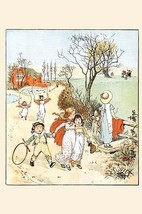 Children jumped ropes and played with hoops along a road by Randolph Caldecott - - £17.68 GBP+