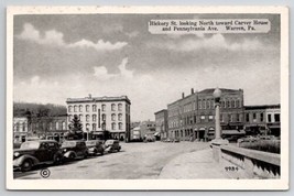 Warren PA Hickory St Looking North Toward Carver House Pennsylvania Postcard D35 - $9.95