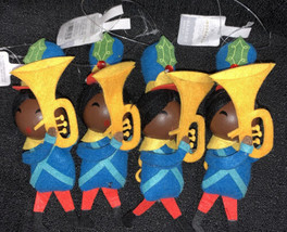 Target Wondershop Christmas Ornament Tuba Player Felt Wood Face 2021 Lot... - $24.09