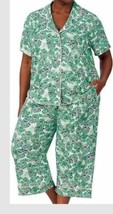 ROOM SERVICE ~ 2-Pc. Pajama Set ~ Green ~ Capri Length ~ Short Sleeve ~ Size 3XL - £18.34 GBP