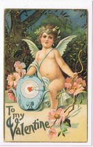 Postcard Angel Cherub Bulls Eye ? Old Fashioned Love Reproduction - £2.32 GBP