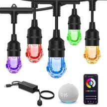 xmcosy Outdoor String Lights 64ft,RGBW Smart Lights Shatterproof App, Wifi Alexa - £69.59 GBP