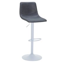 LeisureMod Adjustable Height Bar Stool with Leather Upholstery Powder-Co... - $125.44