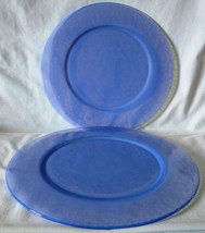 Murano Yalos Casa Italy Art Glass 12 1/4&quot; Blue Opalescent Plate Charger, Pair - £62.49 GBP