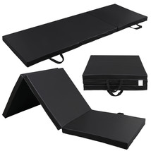 6&#39; Tri-Fold Folding Panel Pu Leather Gymnastics Mat Gym Fitness Exercise... - £54.26 GBP