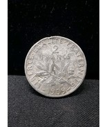 1909 France 2 Francs Coin - 83.5% Silver - $17.39 CAD