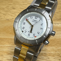 VTG Timex Quartz Watch Men Analog Alarm Indiglo Rotating Bezel Date New Battery - £45.55 GBP