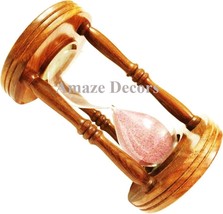 Brass Sand Timer With Natural Wooden Finish Marine Nautical Desk Decor H... - $33.95