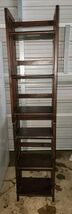6 Tier Folding Storage Book Shelf 68x15x11.5 Dark Wood Mahogany Color 2 ... - $59.99