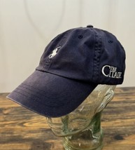 The Citadel Bulldogs Hat Cap Polo Ralph Lauren Pony Blue Distressed Leather - £23.72 GBP