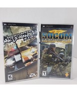 Sony PSP Two Game Lot Complete W/ Manuals, SOCOM (2006) &amp; NEED FOR SPEED... - £19.20 GBP