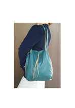 Green Leather Bag, Unlined Purse, Everyday Unique Shoulder Handbag, Carmen - $113.49