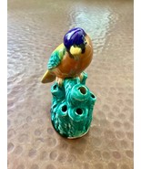 Vintage Ceramic Novelty Finch 6-Hole Flower Keeper - $18.00