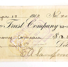 1913 Kineo Trust Company Bank Check E.A. Sampson Dover Maine Signed 4055... - $369.57 MXN