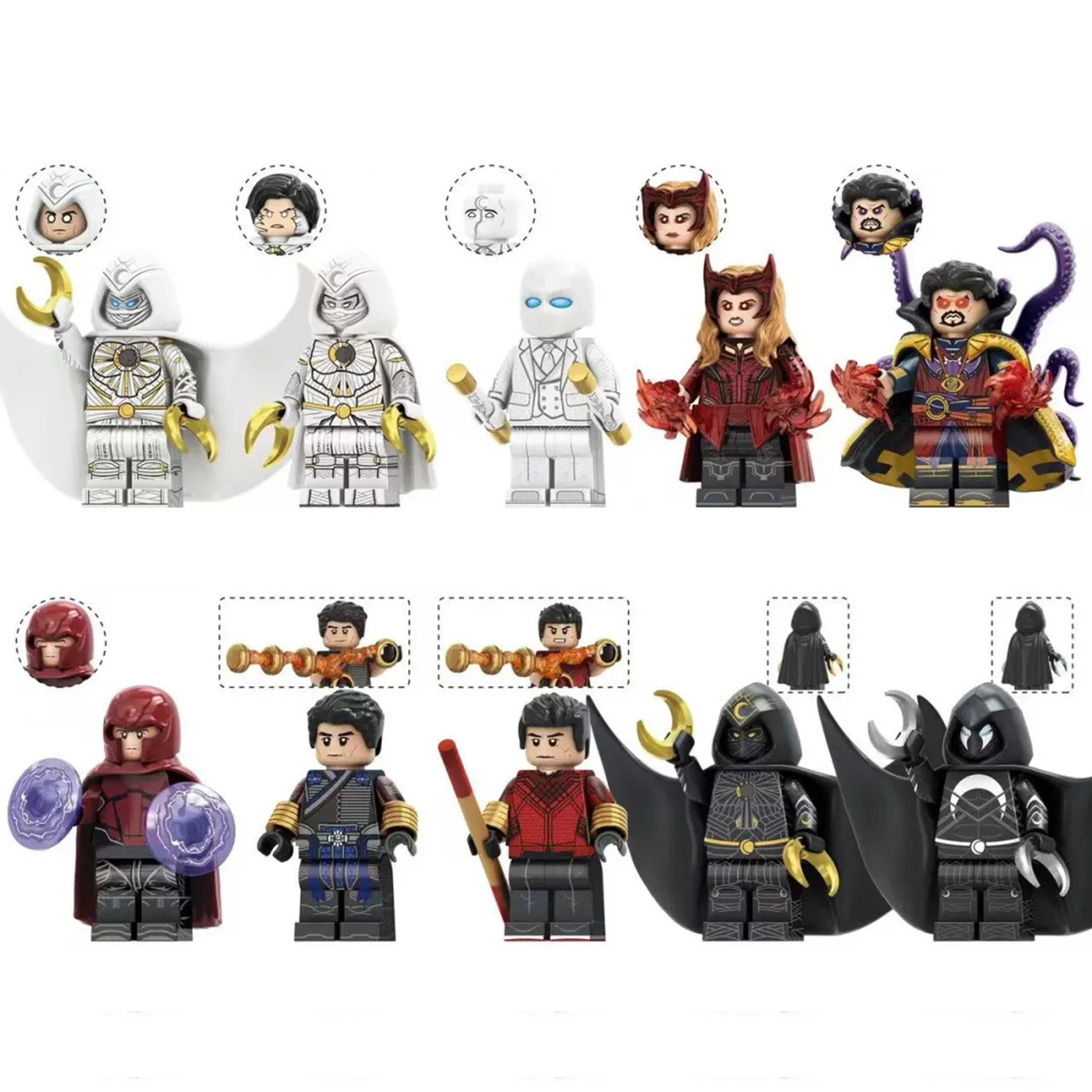 10Pcs Marvel Moon Knight Minifigure Doctor Strange Ten Ring Wenwu Mini B... - $19.89
