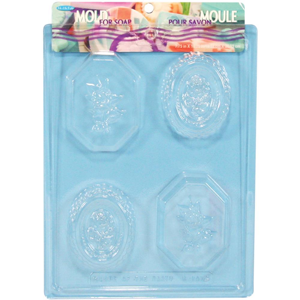 Life Of The Party Soap Mold 4 Cavity - Oval Roses  7.75"X10.25" - $3.49