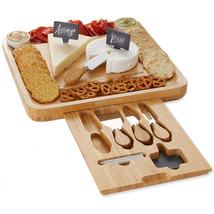 Bamboo Cheese Board Gift Set, Wooden Charcuterie Serving Tray W/ Bowls &amp;... - $60.99