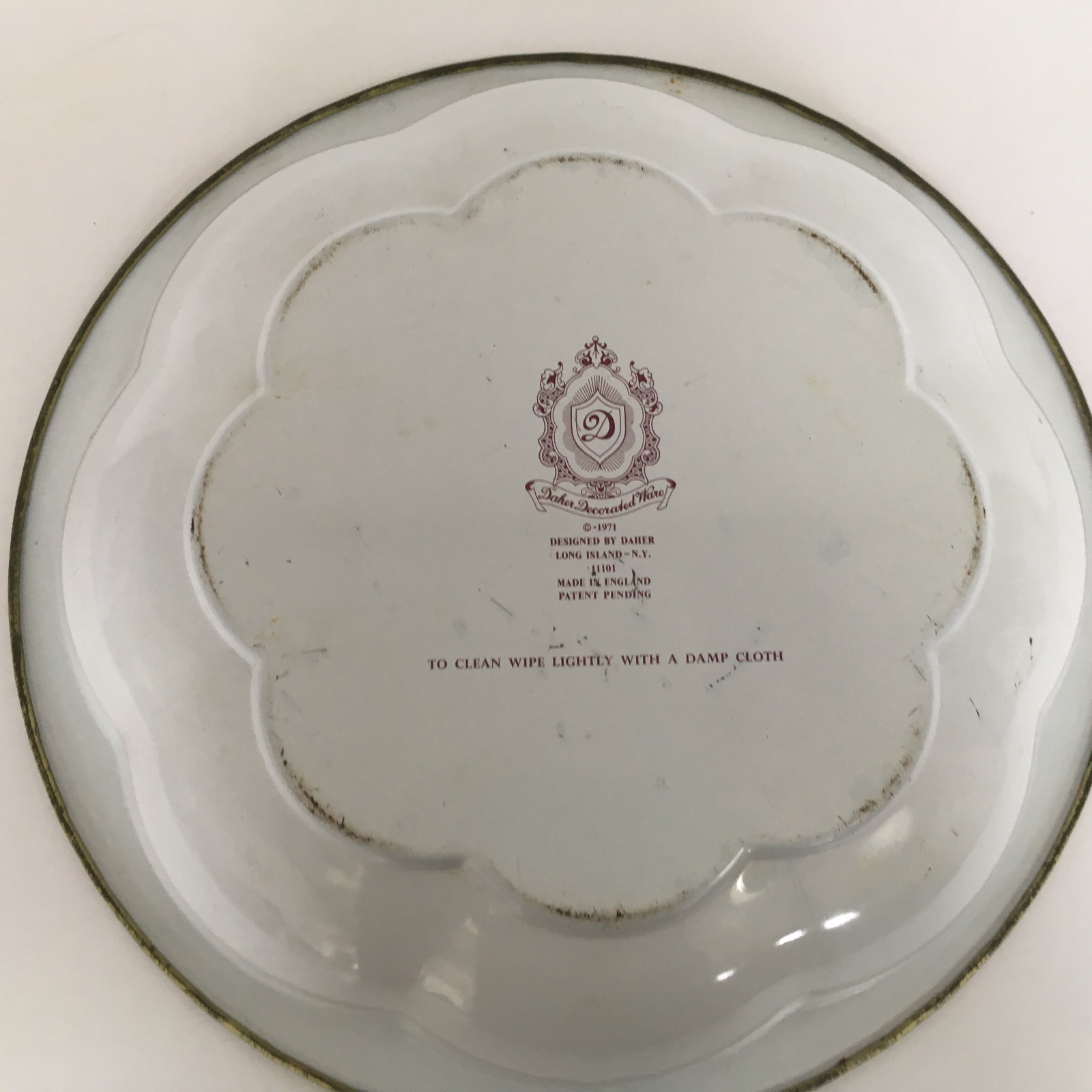 1971 Daher decorated ware floral pattern metal bowl vintage centerpiece decor Item image 6