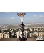 Modernist Metal Wood and Glass Shade Table Lamp Lighting Home Bar Decor ... - $3,838.74 MXN