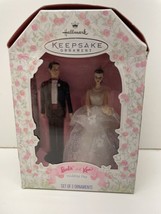 HALLMARK KEEPSAKE ORNAMENT 1997 WEDDING DAY BARBIE AND KEN  Set Of 2 NEW - $39.55